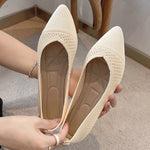 2025 Women Pointed Toe Flats Breathable Fabric Spring Summer Flat Shoes Soft Sole Slip-on Girls Daily Walking Driving Loafers