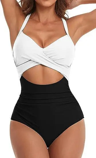Leopard One Piece Swimsuit 2024 New Halter Push Up Swimwear Women Swimsuit Bathing Suit Beachwear Monokini Female Swimming Suits