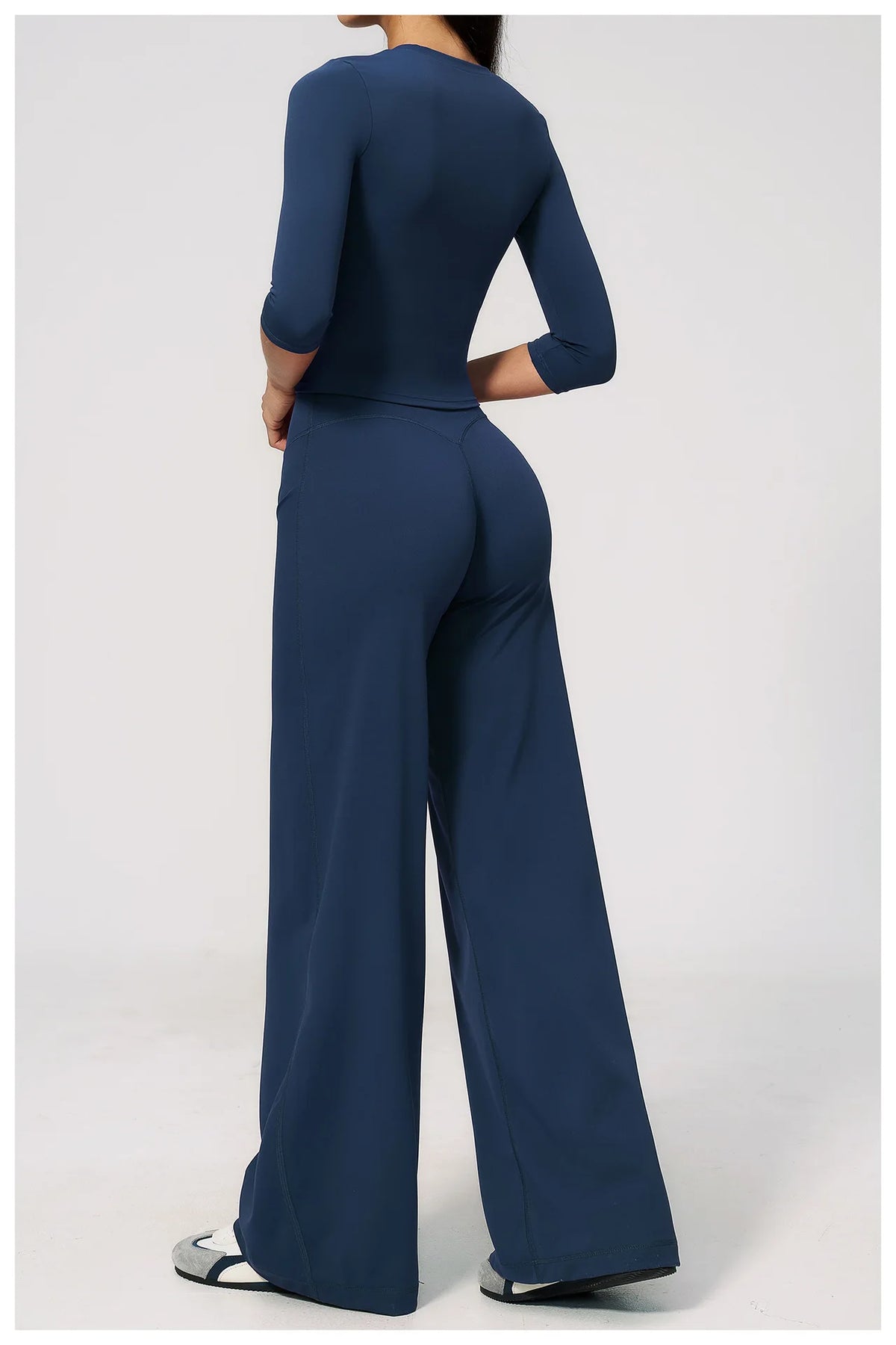 Women Tracksuit Yoga Sets Half Sleeve O Neck Slim Sports T Shirts Fitness Suit Outdoor High Waist Flare Pants Workout Clothes