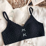 French Sweet Cute Print of flowers Underwear Women Sexy Ultra Thin Seamless Bra Summer Ice Silk Comfort Lingerie Wire Free Bras