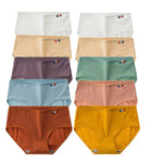 10Pcs/Set Women Cotton Seamless Panties Sexy Underwear Female Breathable Solid Color Underpants Lingerie Low Rise Briefs M-XL