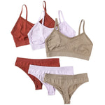 Women Seamless Bra And Panties Set Non-Wire Push-Up Bralette Female Low-Waist Thongs T-back Panties Sexy Lingerie Underwear Set