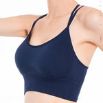 women yoga wireless cross back sports bra quick dry shock proof fitness push up yoga running bra active sportswear vest tops