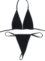 Women's Sexy Backless Triangle Bikini Set 2-Piece Strap Micro Swimsuit with Bottom for Summer Pool Parties And Beach Vacations
