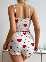 2 Pieces Set Women'S Pajama Shorts Suit Homewear Print Underwear Pijama Sexy Lingerie Camisoles Tanks Nighty Sleepwear