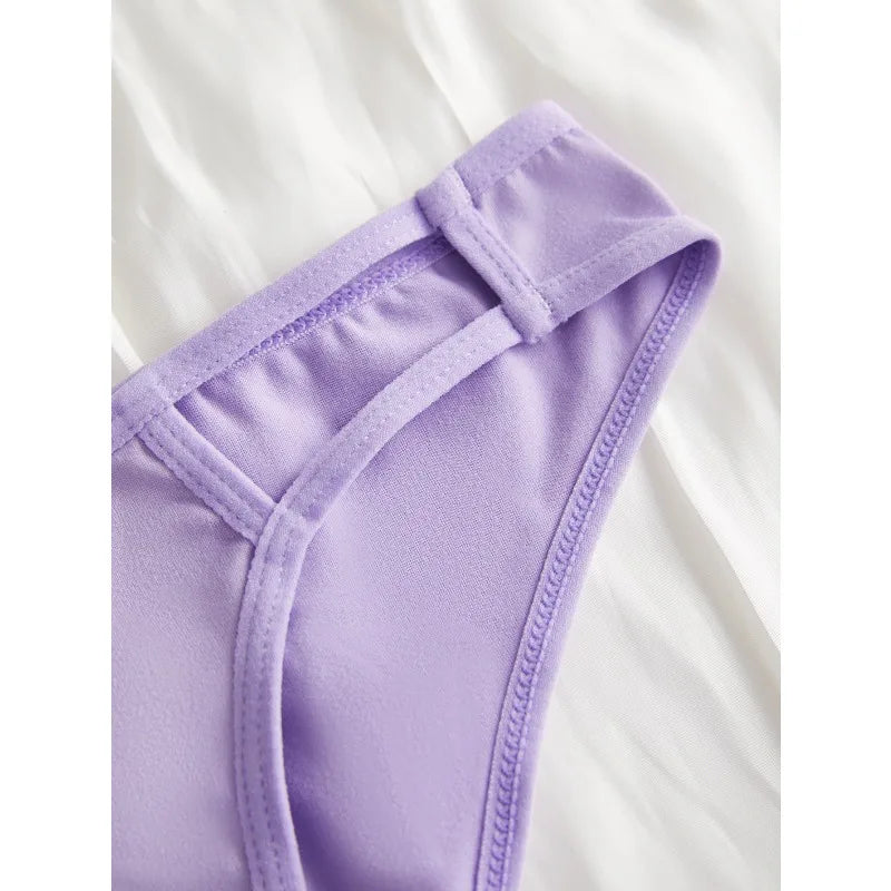 Sexy Fashion Women's Mid-Waist Triangle Panties Bowknot Lingerie Underpants Thin Breathable Briefs Soft Comfortable Underwear