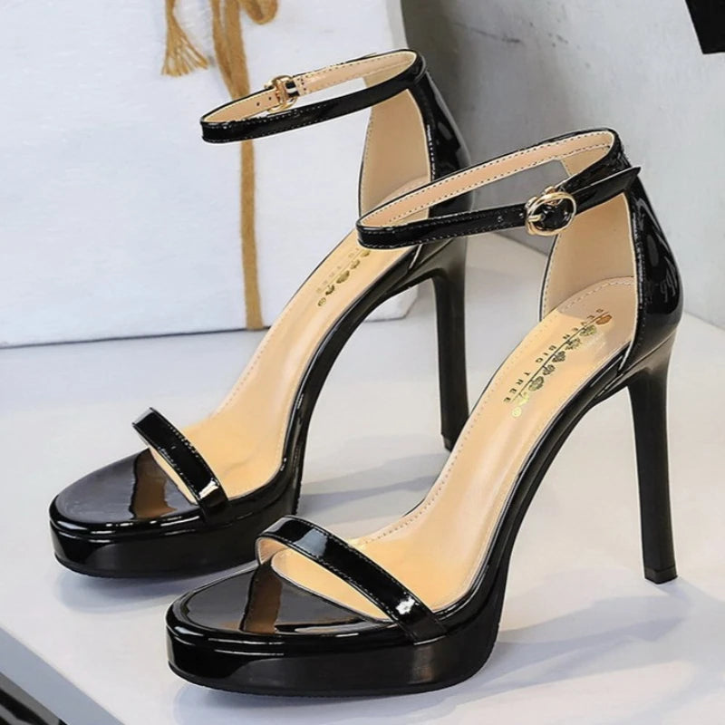 Women's High Heels Thin Heel Waterproof Platform Sandals Fashionable for Skirts New Model Shoes for Shows Summer Collection