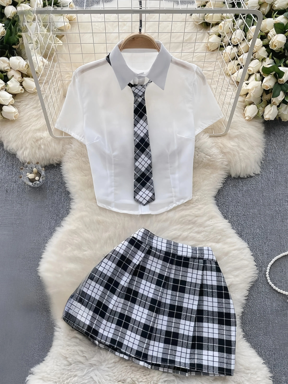 Women's Sexy Bow Lace-Up Sensual Dress Set Fashion Uniform - Trendy Comfortable Dress Ensemble for Adults New