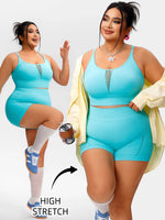 Plus Size Pilates Fitness Underwear Sports Vest Yoga Outfit Set For Women Shorts Sets Tracksuits Sweat Suits