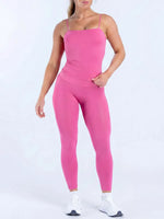 NCLAGEN Yoga Sets Women 2 Piece Gym Clothes Defy Longline Strappy Top And Defy Leggings Fitness Suit Pilates Workout Sportswear