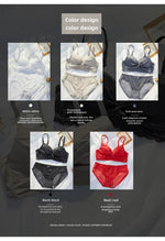 MOYISU Lingerie Women's Small Chest Gathering Summer No Underwire Retraction Breast Anti-sag Flat Bra Cover Underwear Set