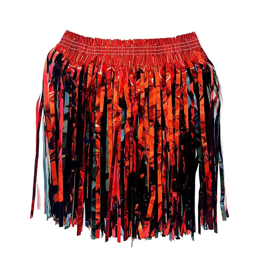 Sequin Cheerleading Team Dress for Adults Kids Rain Skirt Dance Costume Streamer Fringe Half Skirt for Beach Parties