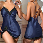 Night Wear For Ladies Nightgown Summer Mini Sleep Shirts Lingerie Silk Sling Dress Sexy Women Pajamas V-neck Bra Slip Sleepwear