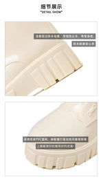 Women Thick Soled Rain Boots Non-Slip Fashion Outdoor Wear-resistant Rubber Waterproof Shoes Women Jelly Soft Soled Rain Boots