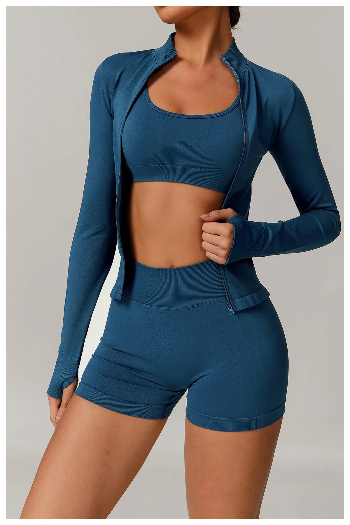 2/3PCS Yoga Set Women Workout Set Seamless Sportswear Gym Clothing Fitness Long Sleeve Crop Top High Waist Leggings Sports Suits