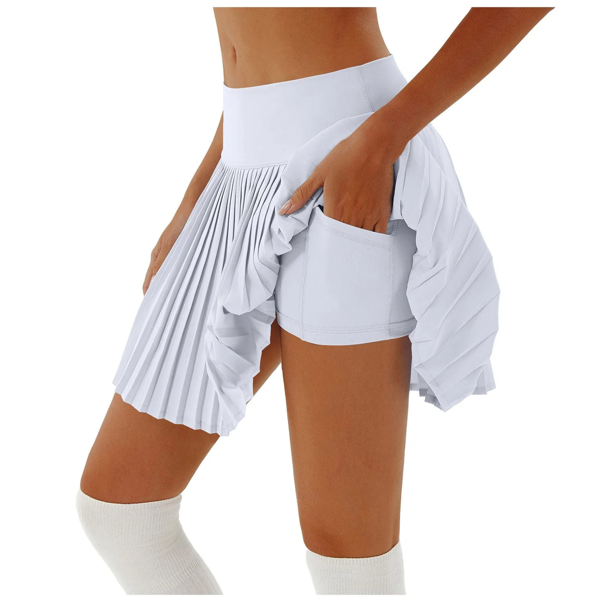 Women's Pleated Skirt Yoga High Waist Anti-Slip Tennis Skirt Double Layer Non-Slip Solid Colour Badminton Golf Short Skirts 2025