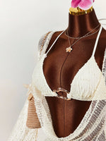 DEKA Sexy Beige Long Sleeve Cover Up 3 Piece Bikini Set Women Metal Buckle Push Up Thong Swimsuit Beach Bathing Suit Swimwear
