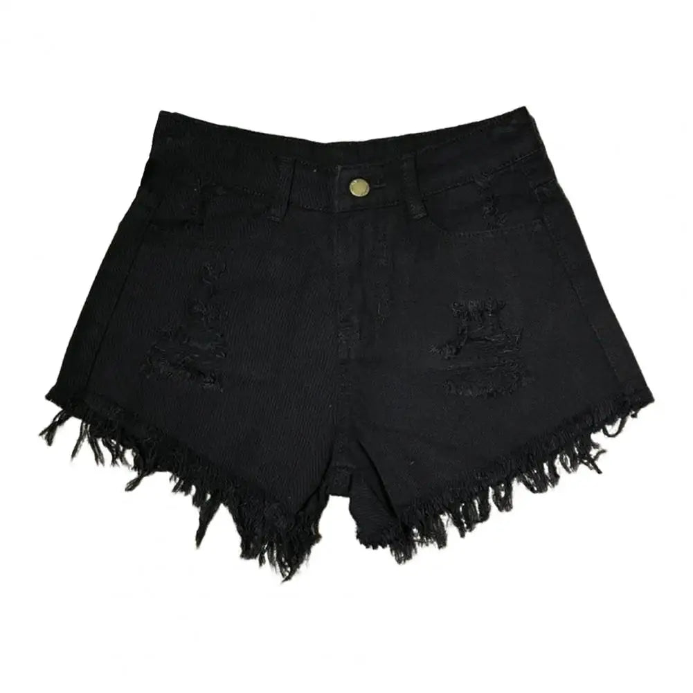 Summer Stretchy Hot Short Pants Women's High Waisted Cut Off Denim Shorts Ripped Distressed Frayed Hem Jeans Shorts