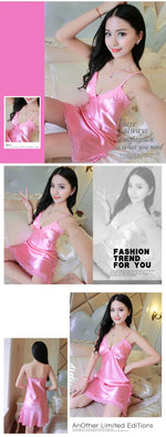 Sexy Lingerie Nightgown Women Sleepwear Silk Straps Nightdress Female Nightwear Summer Off Shoulder Nighties Dress