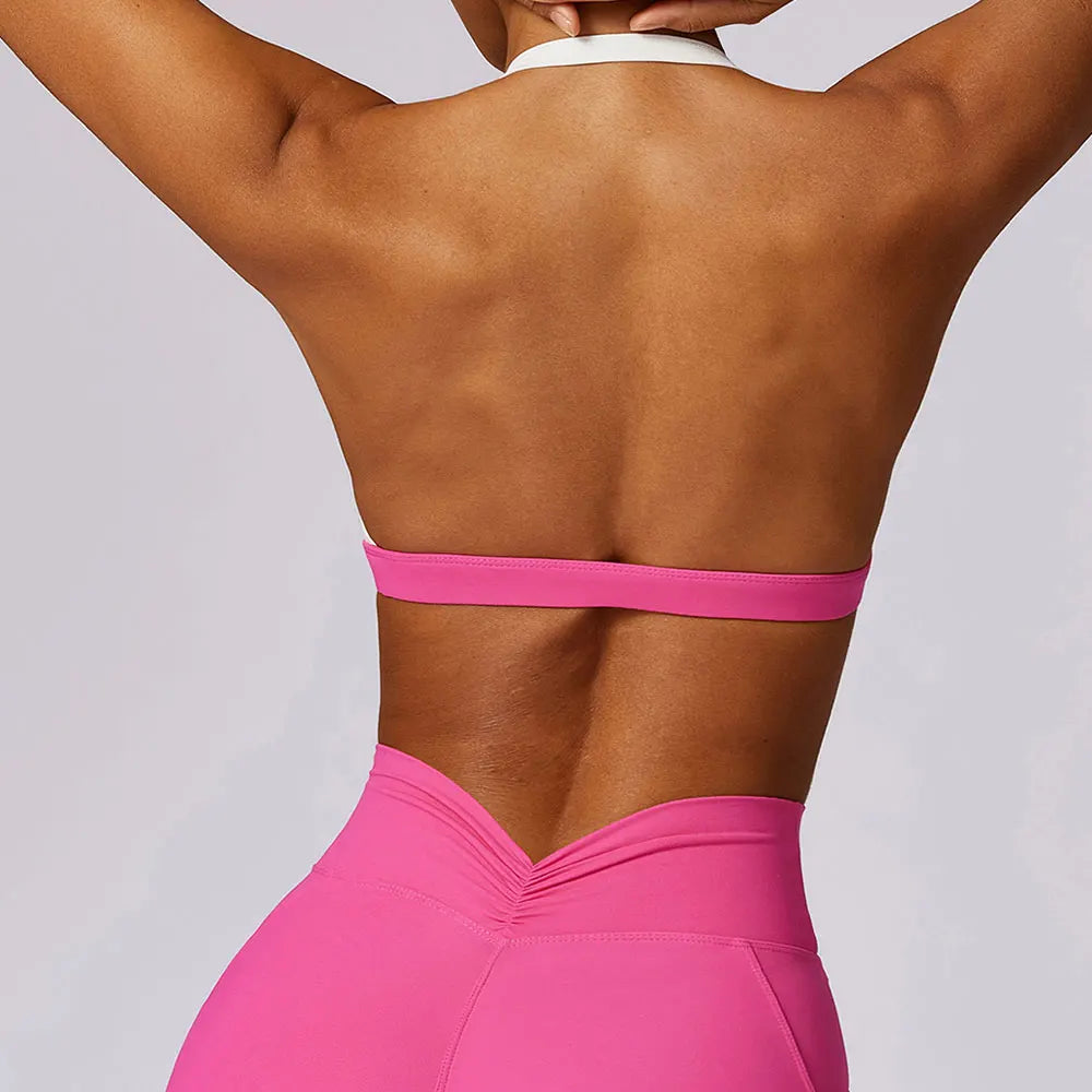 Gym Sport Underwear Sports Bra Anti-sweat Breathable Sexy Yoga Bra Shockproof Crop Top Fitness Top Push up Workout Top Women