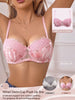 Floral Lace Women Bra Eyelash Lace Thin Cup Push Up Bra Breathable Mesh Back Daily Sexy Lingerie