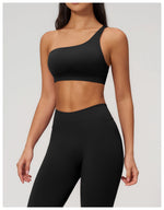 Summer Shockproof Sport Bra Women's Beautiful Back Gym Sports Underwear Women Oblique Shoulder Straps Running Fitness Yoga Bra