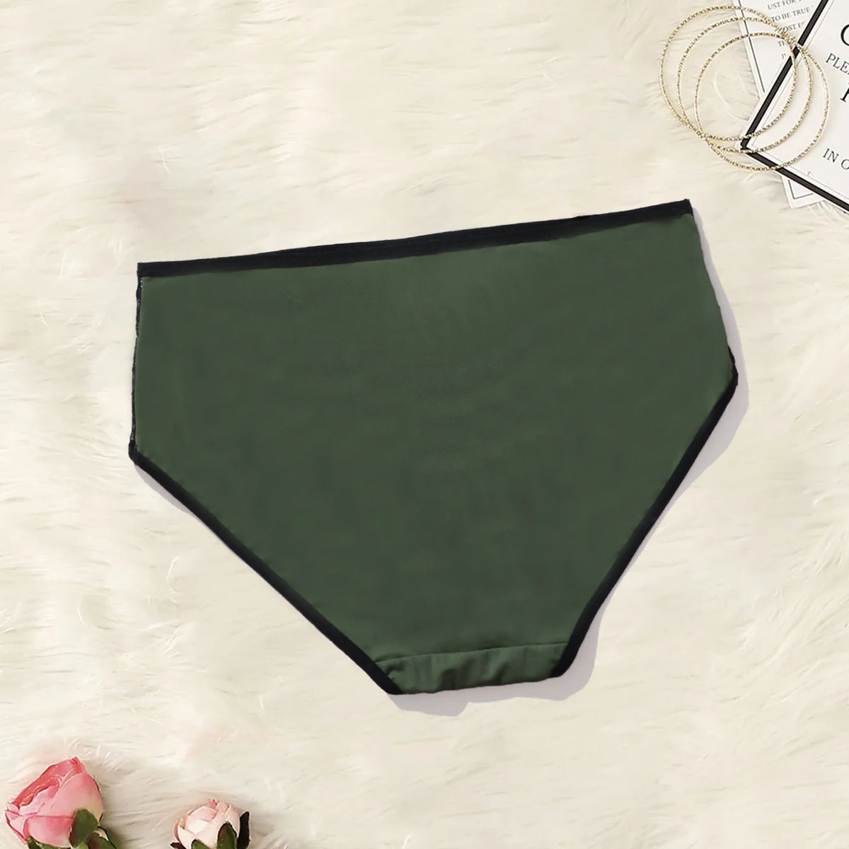 BEAUWEAR Women Plus Size Comfort Thin Underwear Big Size Contrast Color Lace Panties 0XL 1XL 2XL 3XL 4XL 5XL