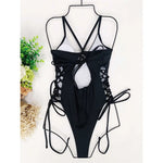 S - XL Sexy Lace Up Underwired One Piece Swimsuit Women Swimwear Female Backless Monokini Bather Bathing Suit Swim Lady V2906