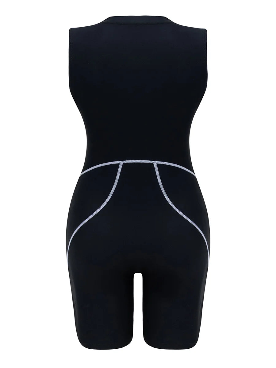 2026 Zipper Sleeveless Swimsuit Women One Piece Slim Swimwear Female Rush Guard Bathing Swimming Swim Surfing Suit Beachwear XXL