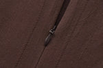 Foridol Stand Collar Sleeveless Pleated Tank Dress for Women Brown Casual Short Autumn Winter Dress Zip Black Ladies Vestidos