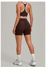 Women's Seamless Yoga Sets Sports Fitness High Waist Hip-lifting Shorts Back Beauty Sleeveless Suits Gym Training Workout Sets