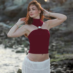FDYOUI 2026 Summer Halter Neck Off Shoulder Corset High Street Women Sexy Sleeveless Crop Top Hollow Out Slim Tank Tops Clubwear