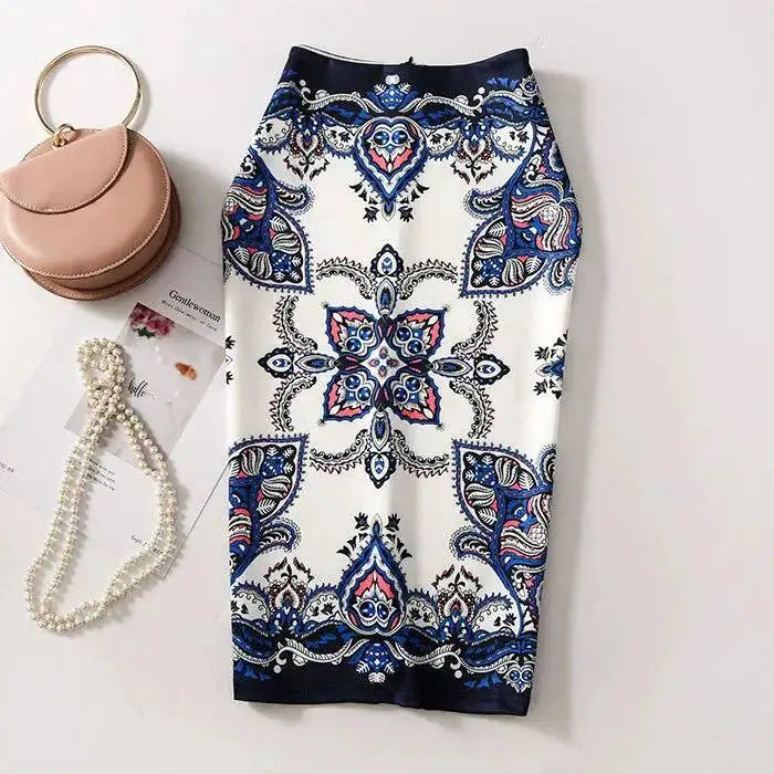 Spring Summer Women Y2K High Waist Midi Pencil Chiffon Skirts Slim Bodycon Vintage Hip Raise Korean Fashion Clothes UOV5