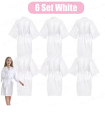 6-15Pcs Multicolors Spa Robes for Girls Spa Birthday Kimono for Girls Soft Silk Satin Slumber Sleepover Pyjama Party Supplies