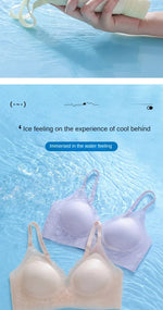 Ultra-thin Ice Silk Seamless Underwear Women's Small Breast Gathering Wireless Breast-Reducing Cooling Beautiful Back Bra