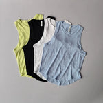 Women's Summer Lightweight Printed Loose Sleeveless Yoga Vest I-Shaped Sports Top