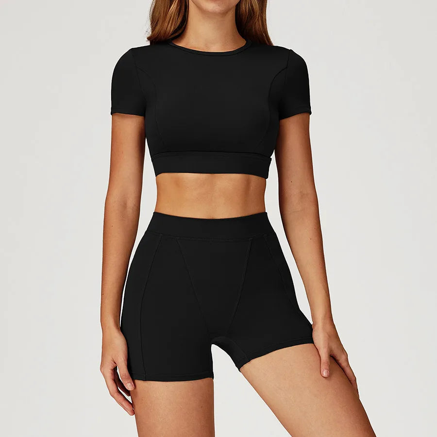 New Yoga Set 2Pcs Women No Logo Tank Tops High Waist Seamless Shorts Workout Outfit Fitness Gym Clothes Workout High quality