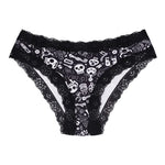 1 Pc Printed Lingerie for Women Sexy Lace Edge Wrapped Hip Underwear Halloween Themed Comfortable and Breathable Triangle Pants