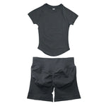 NCLAGEN Women Sportwear 2 Piece Set Short Sleeve Top And Shorts 4.5" Fitness Seamless Suit Yoga Gym Clothes Workout Sport Outfit