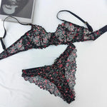 Summer Ultra Thin Women Lingerie Set Sexy Leopard Print Bra French Lace Flowers Embroidery Underwear Breathable Intimates Bras