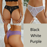 3Pcs/set Lace Thongs Women Sexy Low-Rise G-string Panties S-XL Floral T-Back Underpants Ladies Lace Bikini Underwear Lingerie