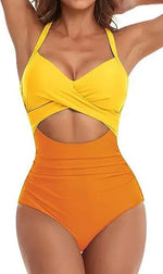 Leopard One Piece Swimsuit 2024 New Halter Push Up Swimwear Women Swimsuit Bathing Suit Beachwear Monokini Female Swimming Suits