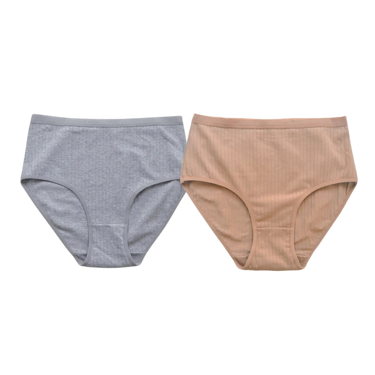 2Pcs/Set Women Cotton Panties High Waist Briefs Breathable Underwear Female Underpants Plus Size Sexy Lingerie S-XXL 8 Colors