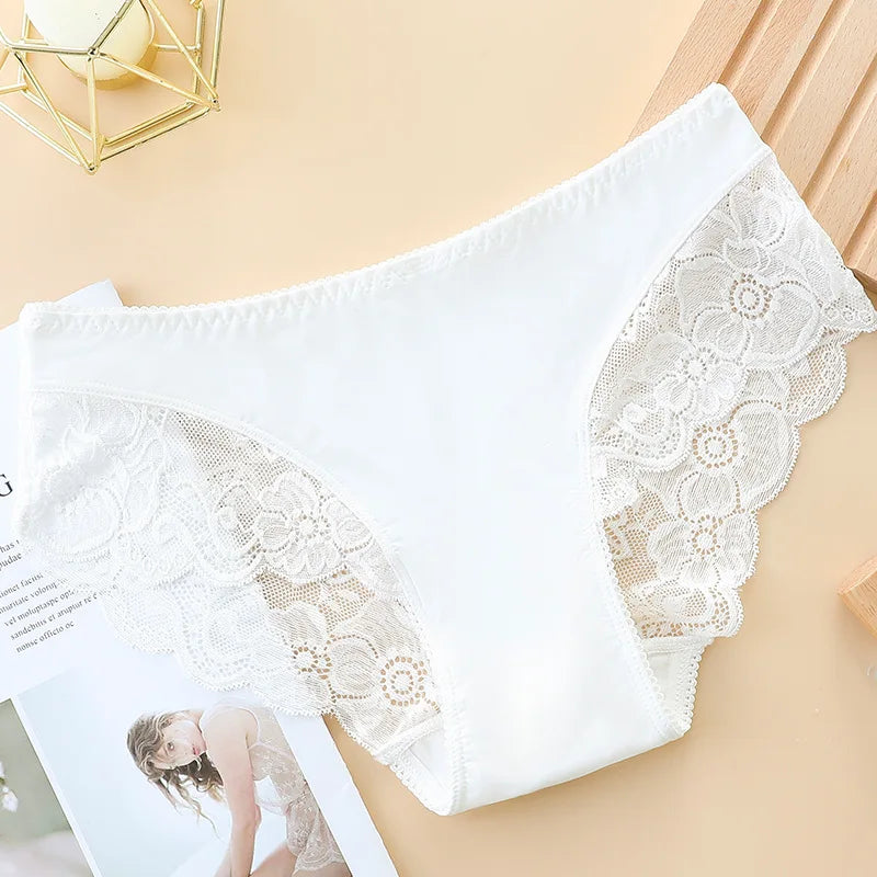 Sexy Hollow Women Panties Lace Flowers Embroidery Underwear Low WaistUnderpants Summer Breathable Briefs Butt Lifter Panty