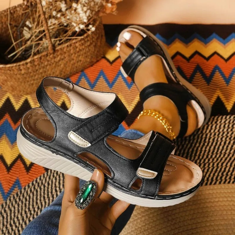 Shoes Sandals Women Summer Party Sandals Ladies Elegant Walking Shoes Wedge Ladies Shoes Non-Slip Sandal Women