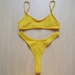 Sexy Black Tiny High Cut Leg Thong Bikini Female Swimsuit Women Swimwear Two-Pieces Bikini Set Bather Bathing Suit Swim V517C