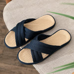 Breathable Cotton Linen Slippers For Women Men Spring Summer House Shoes Anti-slip Solid Color Couples Home Floor Slides