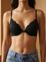 Sexy Women Lace Front Closure Bra Underwire Mesh Back Adjustable Strap Push Up Bralette Daily Thin Lingerie