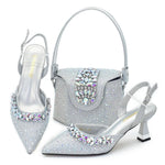 doershow African fashion Italian Shoes And Bag Sets For Evening Party With Stones gold Italian Handbags Match Bags! HF1-1
