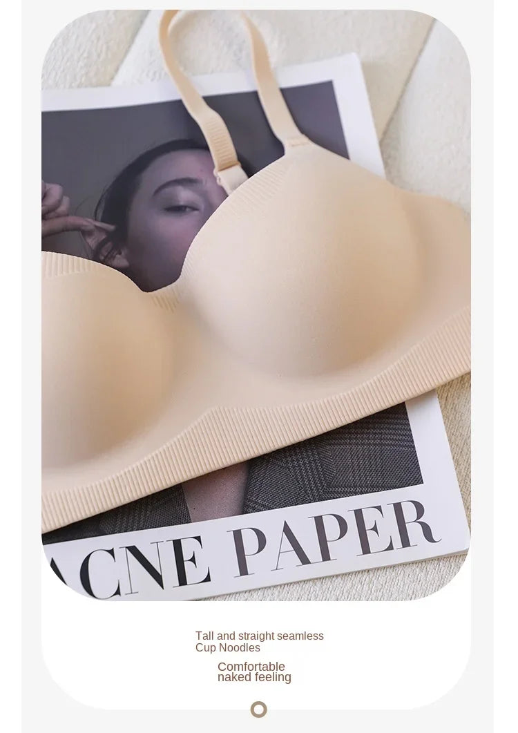 MOYISU Traceless Bra Women's Small Breasts Hold Together Without Underwire Comfort Skin Friendly Soft Support Bra Women's Bras